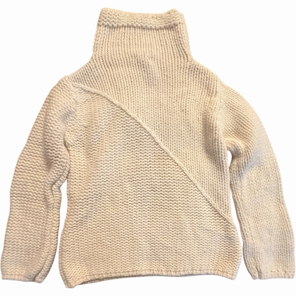 Banana Republic Y2K Angora Wool Mock Neck Sweater Ivory XL‎ Made Canada